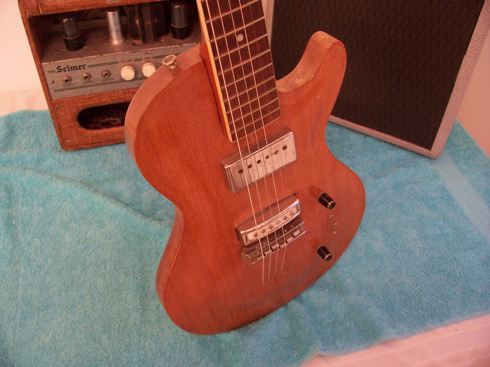 Custom made Homemade Mahogany LP Style electric guitar Silvertone bolt on neck