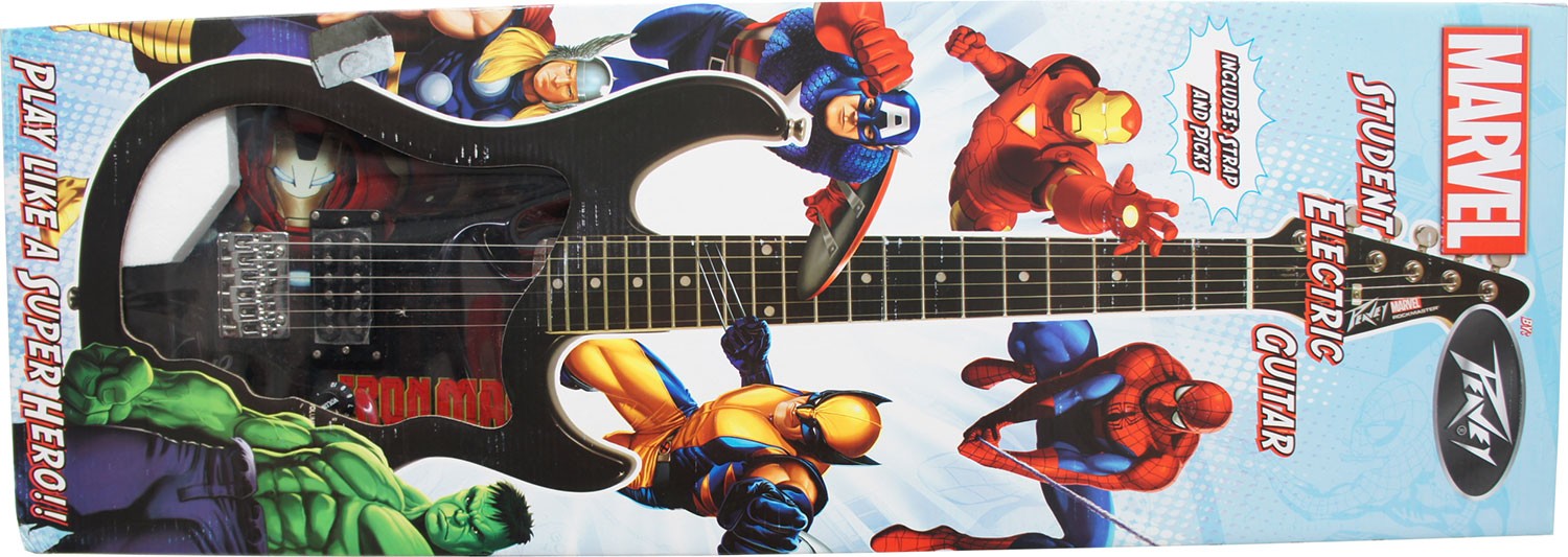 Stan Lee Signed Peavey Marvel Iron Man 3/4 Size Electric Guitar & Certificate!