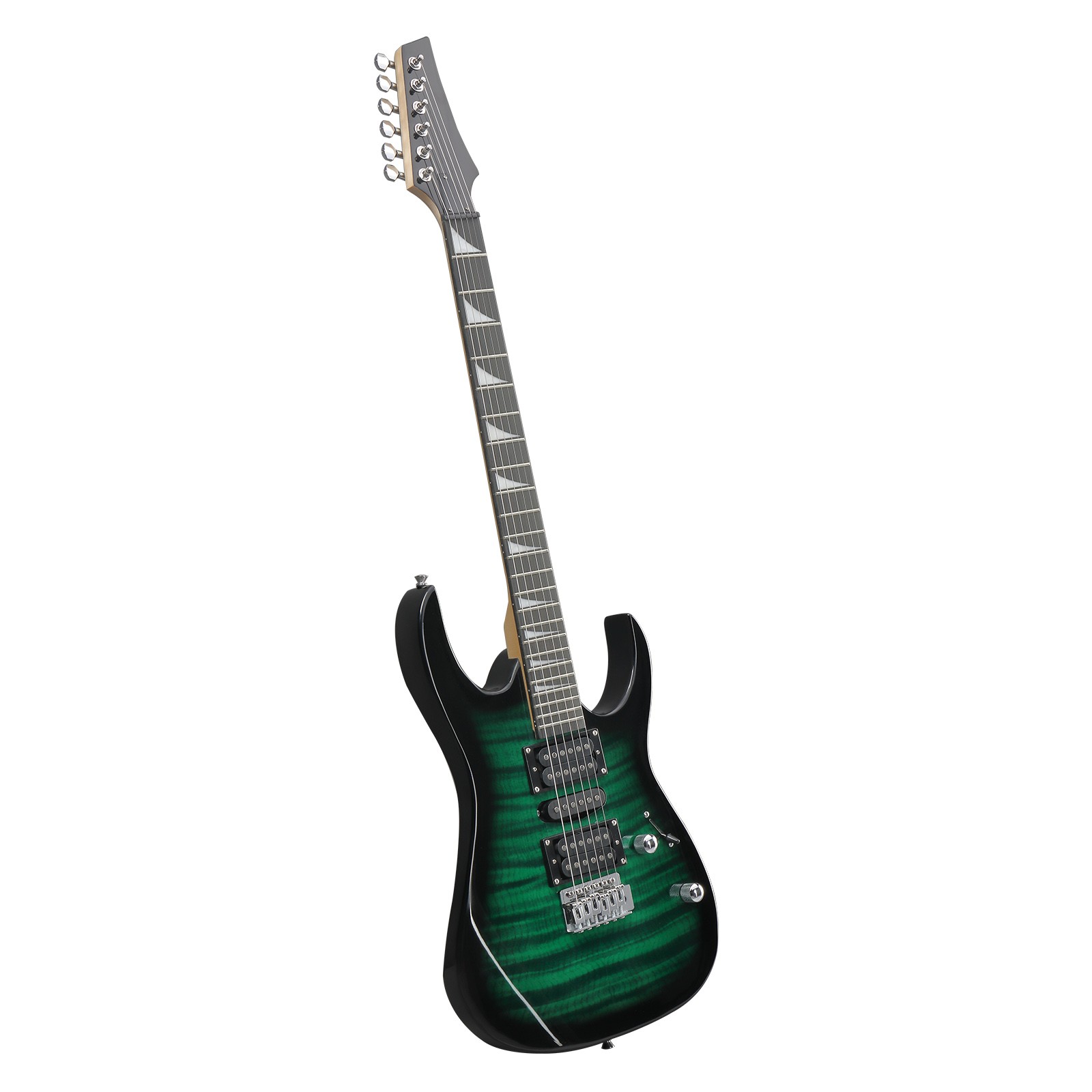 39in Electric Guitar HSH Pickups Black Complete Starter Kit Tiger-striped Green