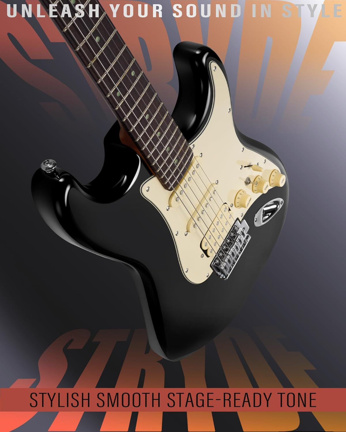 Stryde Electric Guitar with Coil-Split: Roasted Maple Neck, Flame Maple Graphic