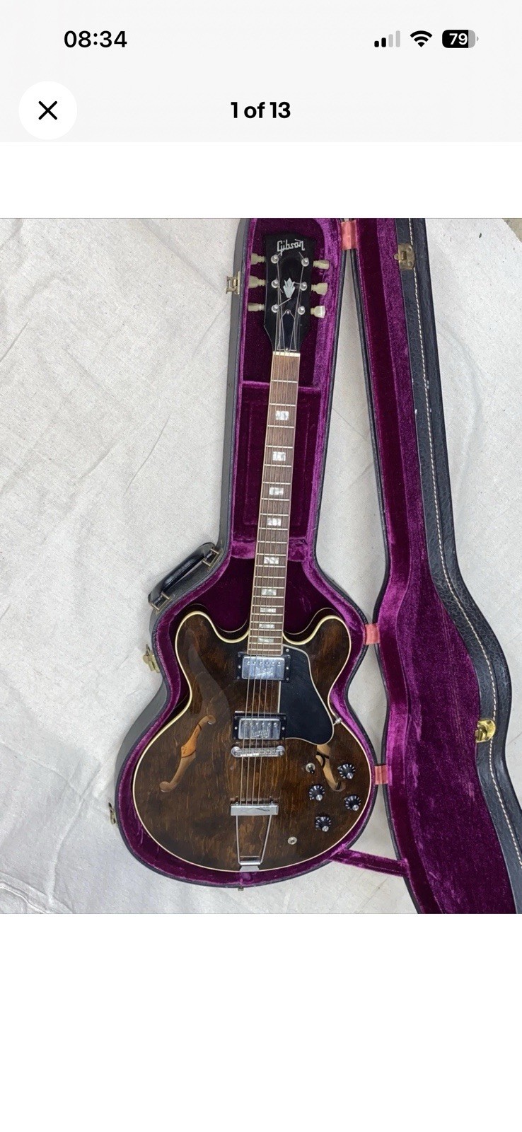 Gibson ES-340 TD W 1969 Electric Guitar, Vintage #727256 With Hard Case