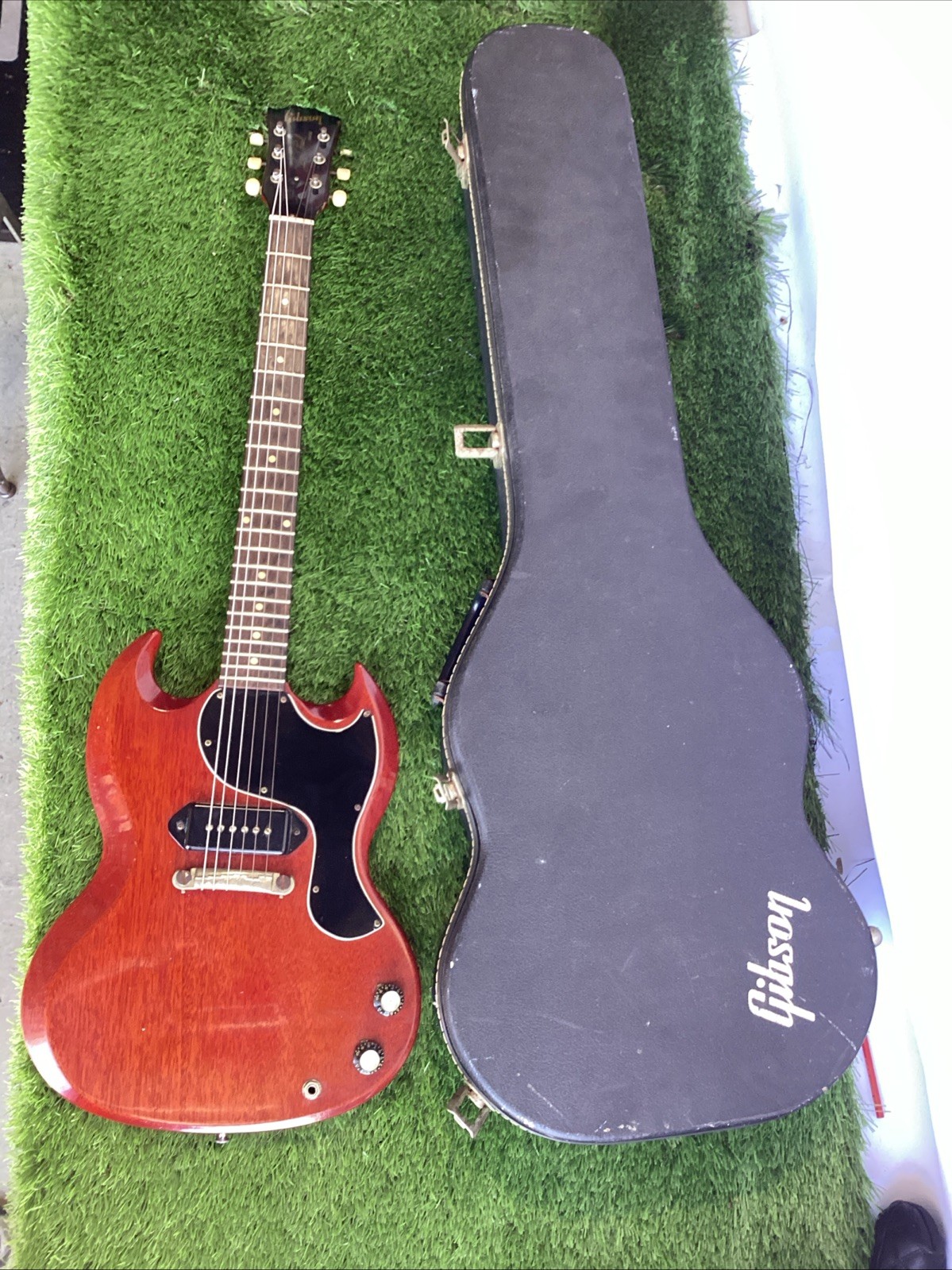 1963 Gibson Les Paul Junior Guitar With One P-90 Pickup And Case NICE