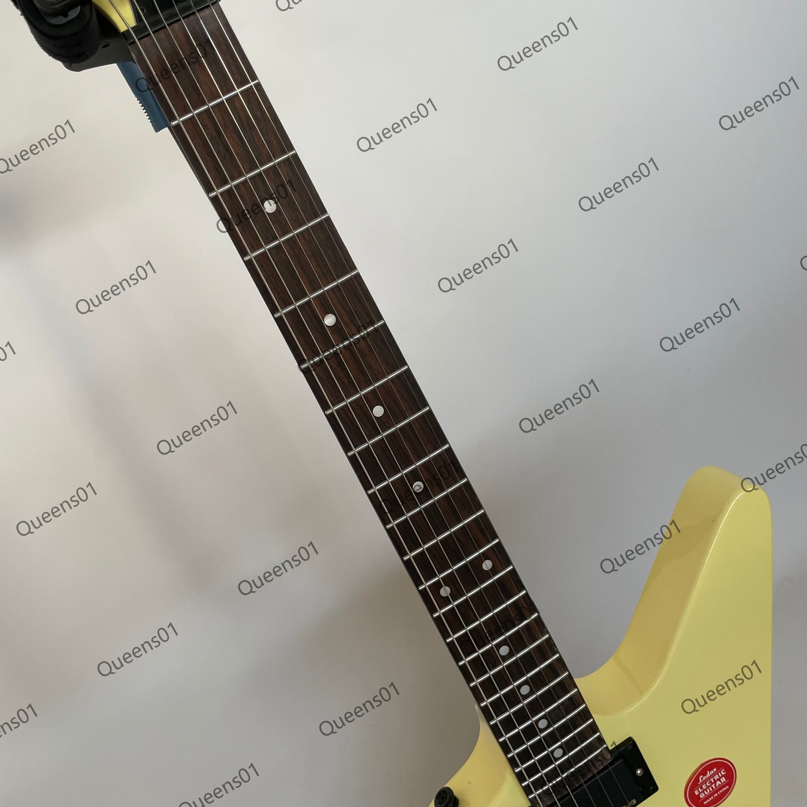Electric Guitar Staunless Steel Rounded Frets Solid Body Gloss Cream US Ship