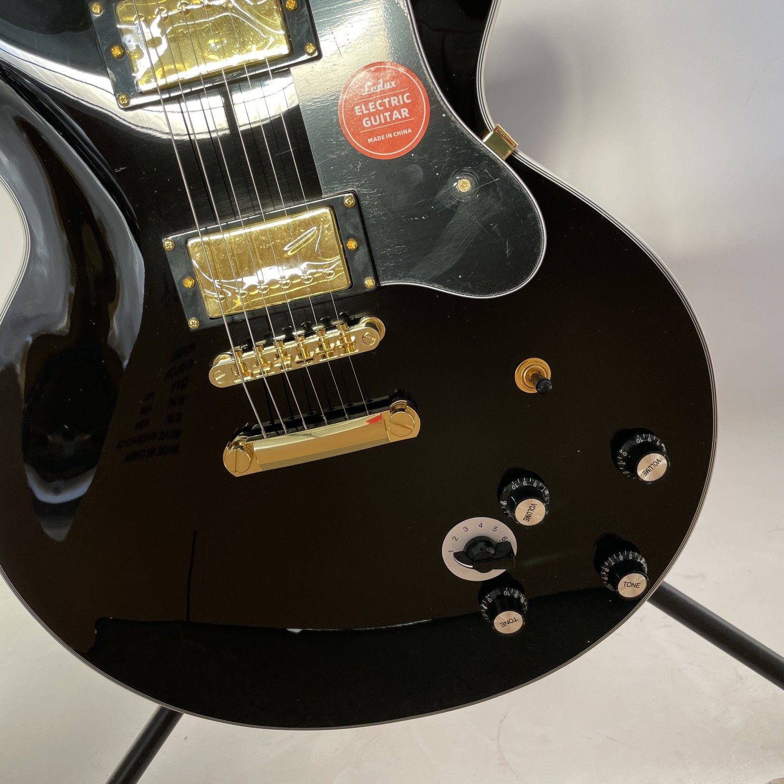 Gloss Black Electric Guitar HH Pickups Rosewood Fretboard Gold Hardware