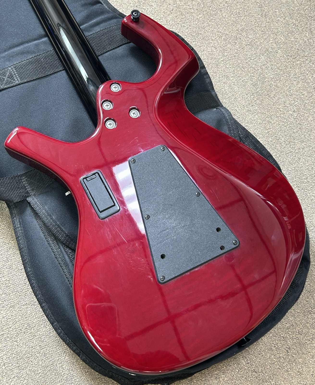 (MA6) Parker NiteFly HSS NFV2 / NFV4 Guitar Red & White USA + Original Gig Bag