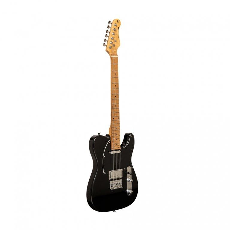 STAGG VINTAGE SERIES T-PLUS TELE HS ELECTRIC GUITAR / BLACK | MAPLE