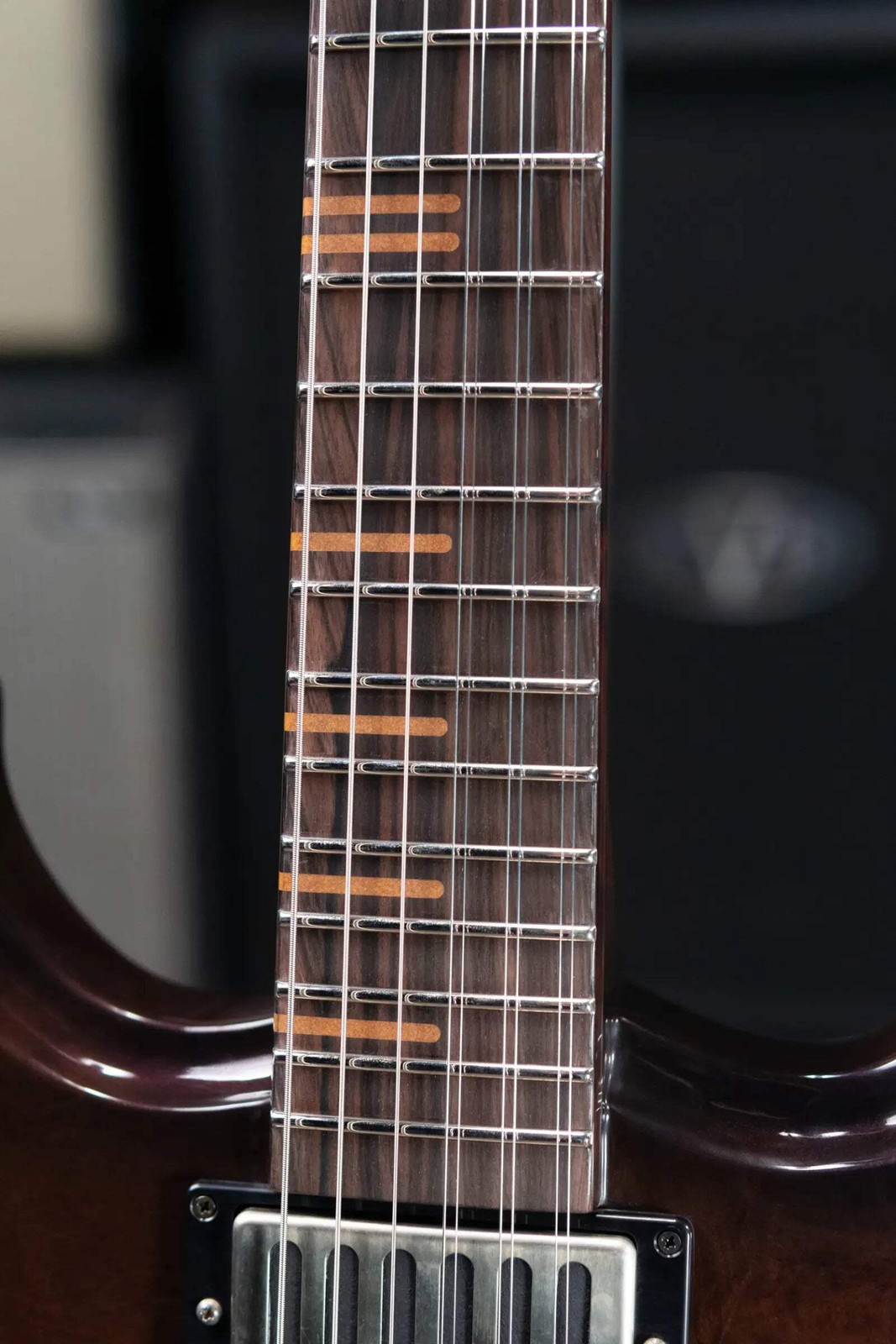 Dunable Custom Gnarwhal 9-String 1-Piece Curly Redwood Electric Guitar – Charcoa