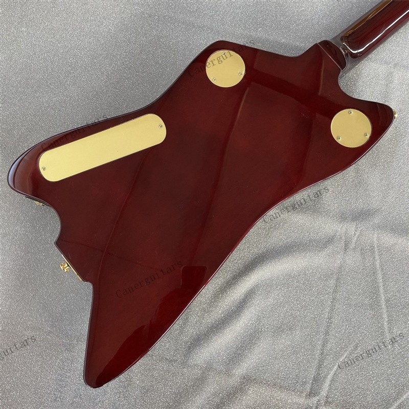 Solid Electric Guitar Stainless Rounded Fret Edge Gold Hardware Wine Red Stock