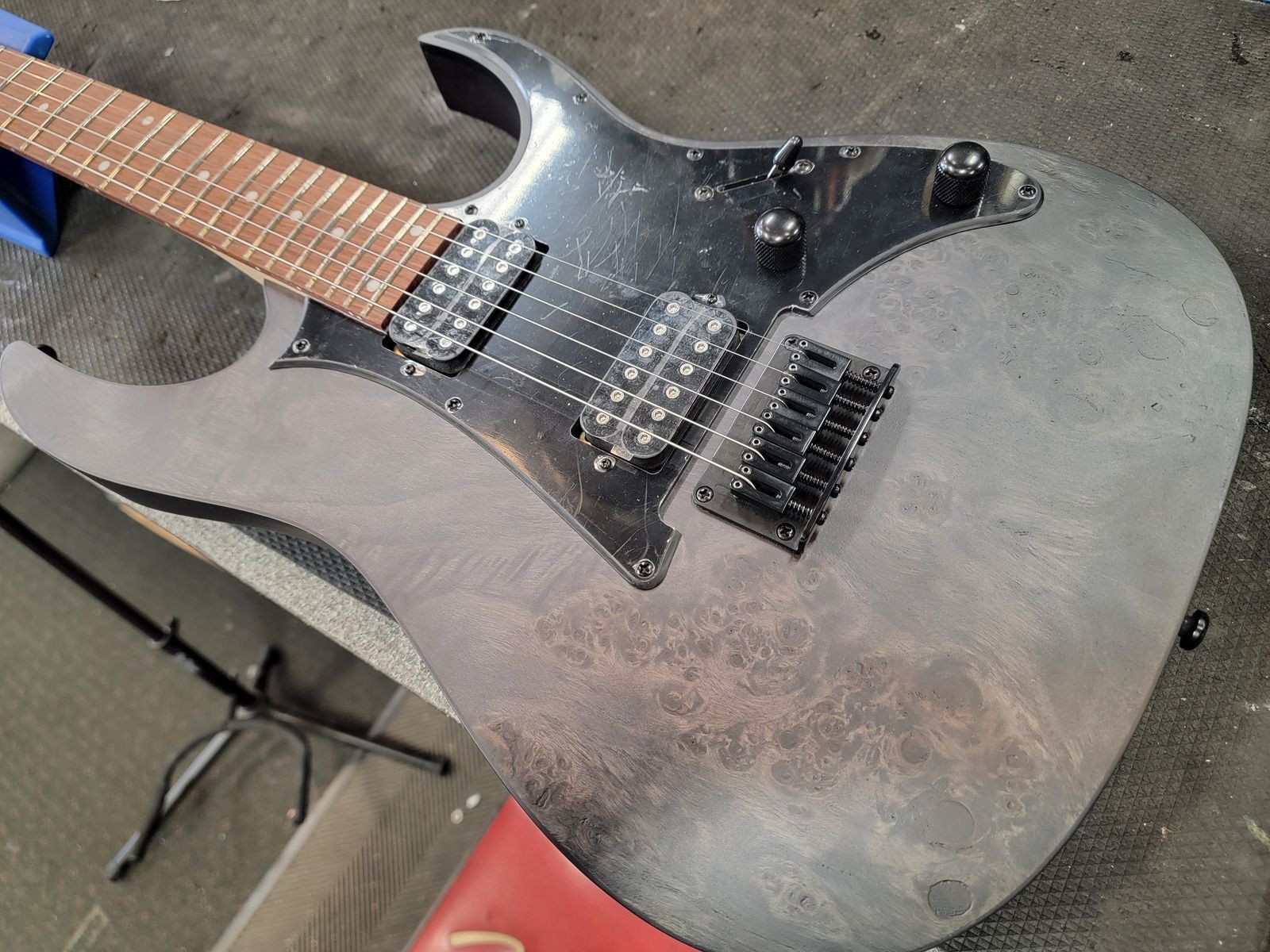 Ibanez RGR431PB Poplar Burl Top Charcoal Gray Flat Shredder! Free Shipping!