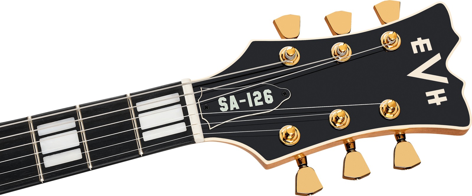 EVH SA-126 Special Semi-Hollow Electric Guitar, Ebony, Platinum Pearl Metallic