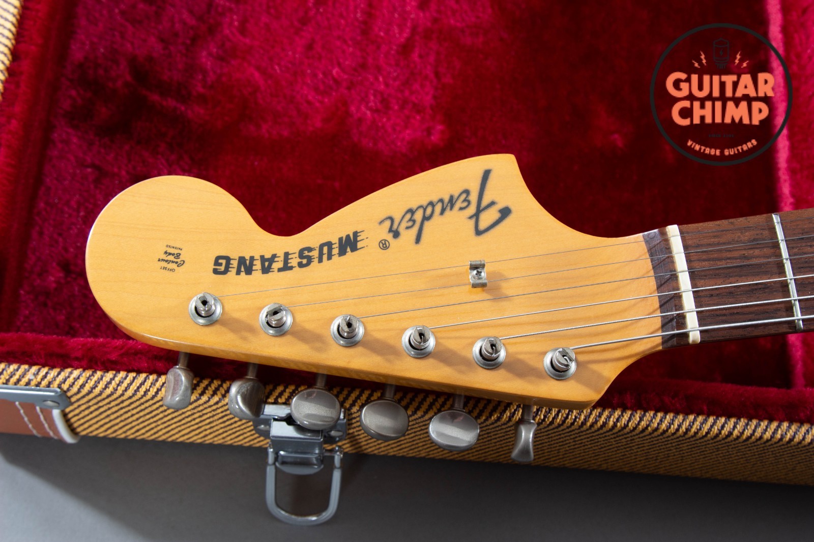 1995 Fender Japan MIJ MG69 ’69 Mustang Vintage White FujiGen Tweed HSC
