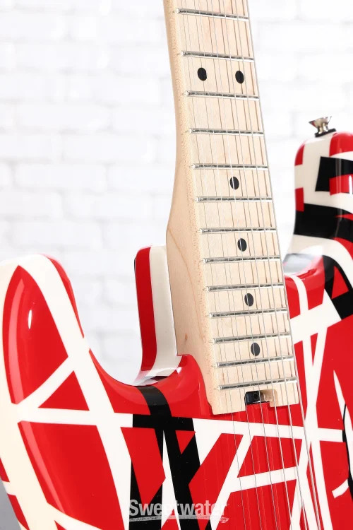 EVH Striped Series Left-Handed Electric Guitar – Red with Black Stripes