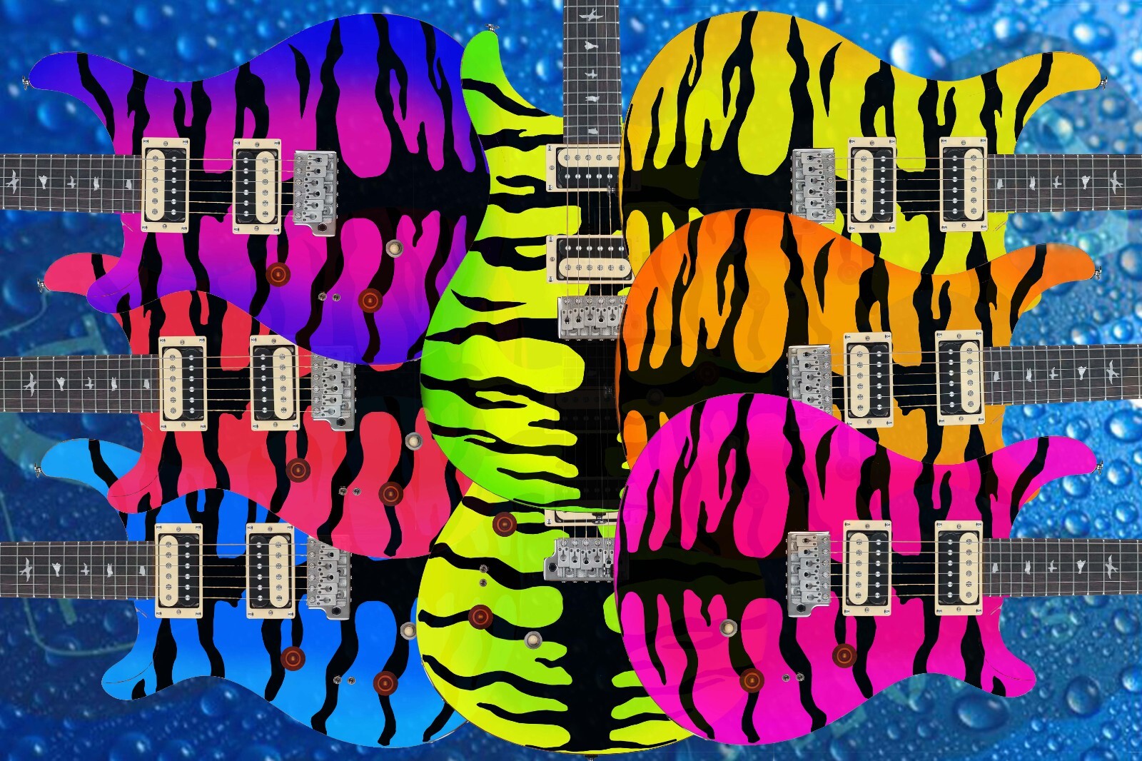 Guitar Skin Wrap Axe Reface Iconic 80’s Vivid Bengal Tiger 8 Bursts – 1222