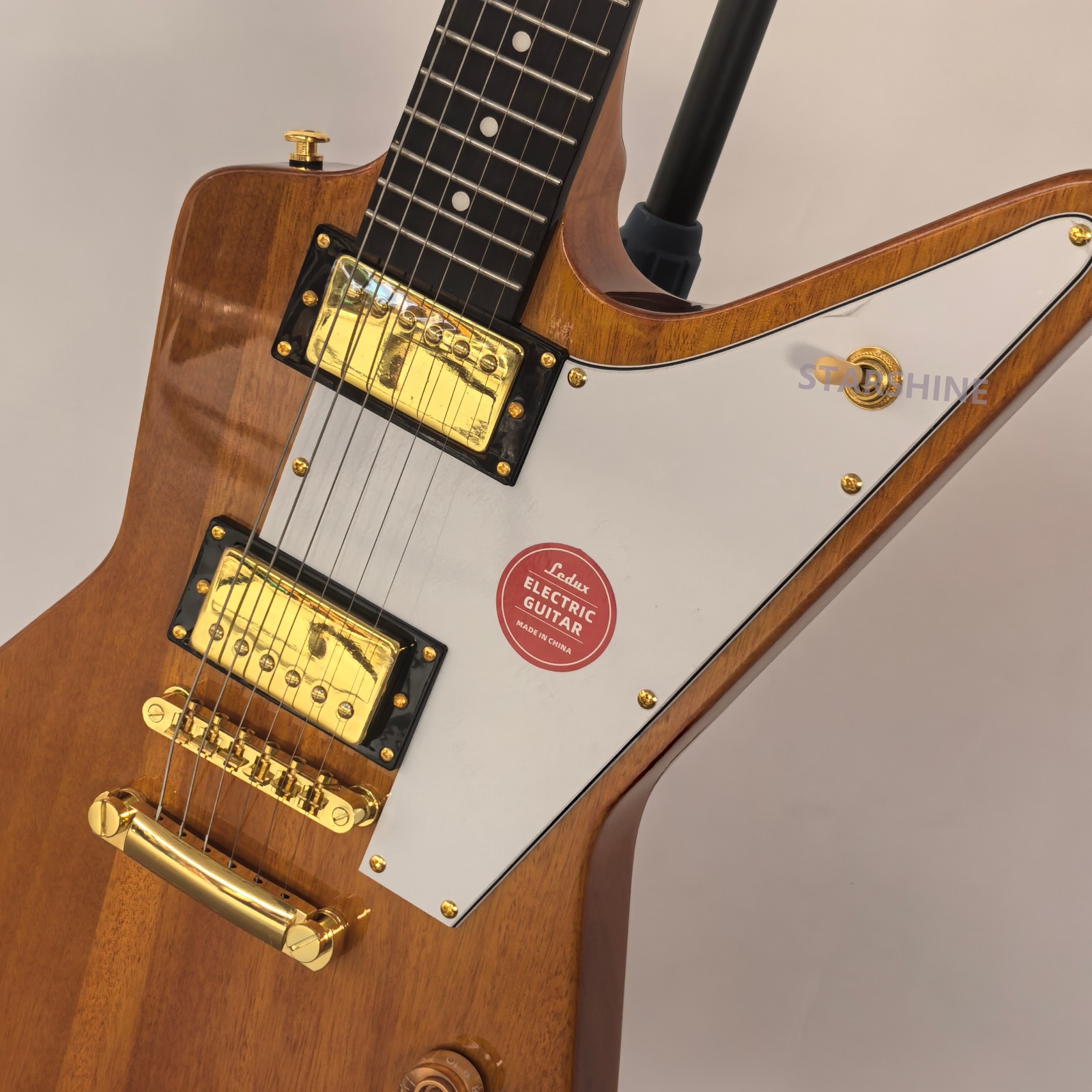 Handmade Solid Electric Guitar Natural Wood Tone Stainless Fret Fast Ship