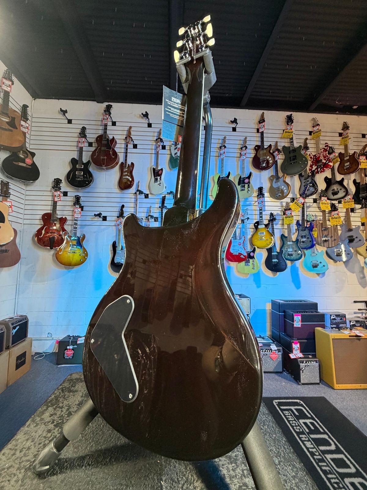 PRS SE Flat Back Hollowbody I Piezo Orange Tiger Smokeburst 465