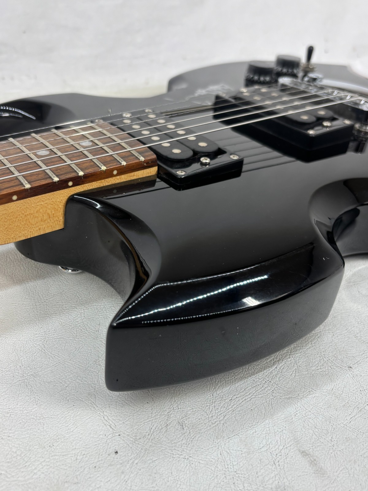 Signed Lyon by Washburn PAUL STANLEY Design Black Electric Guitar with Case