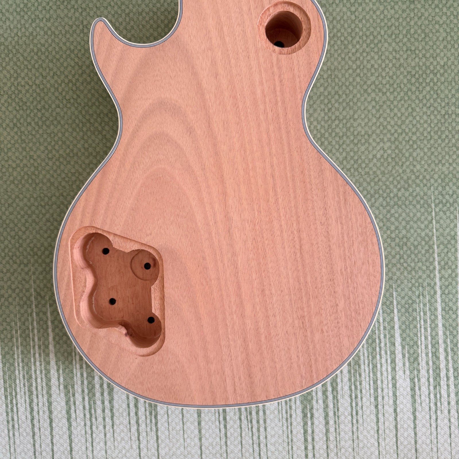 Unfinished 6-string L P DIY Electric Guitar Kit Burl Top Mahogany Neck GD part