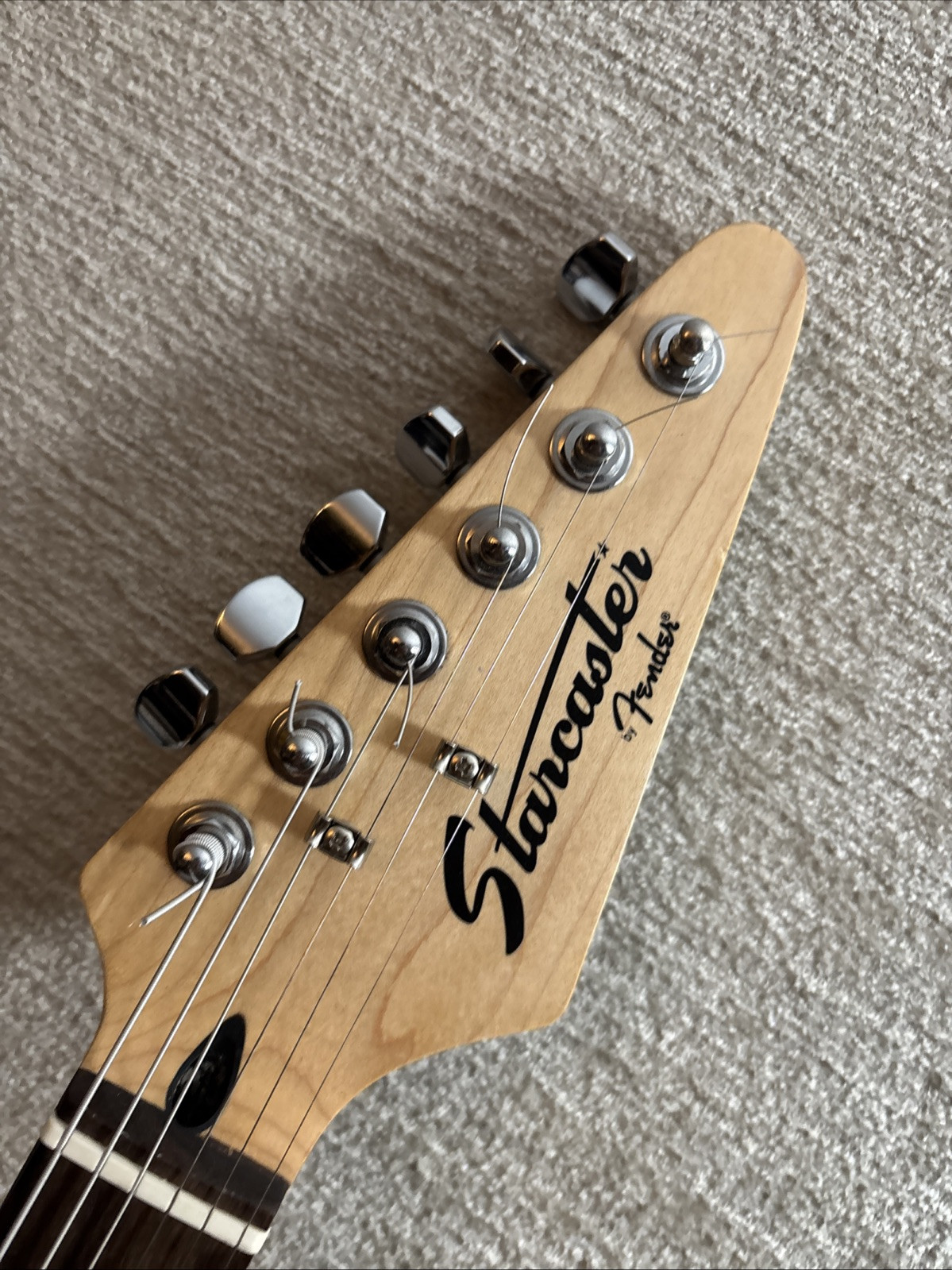Fender Starcaster Black Electric Guitar S/N IC040706815 Indonesia WORKS EUC
