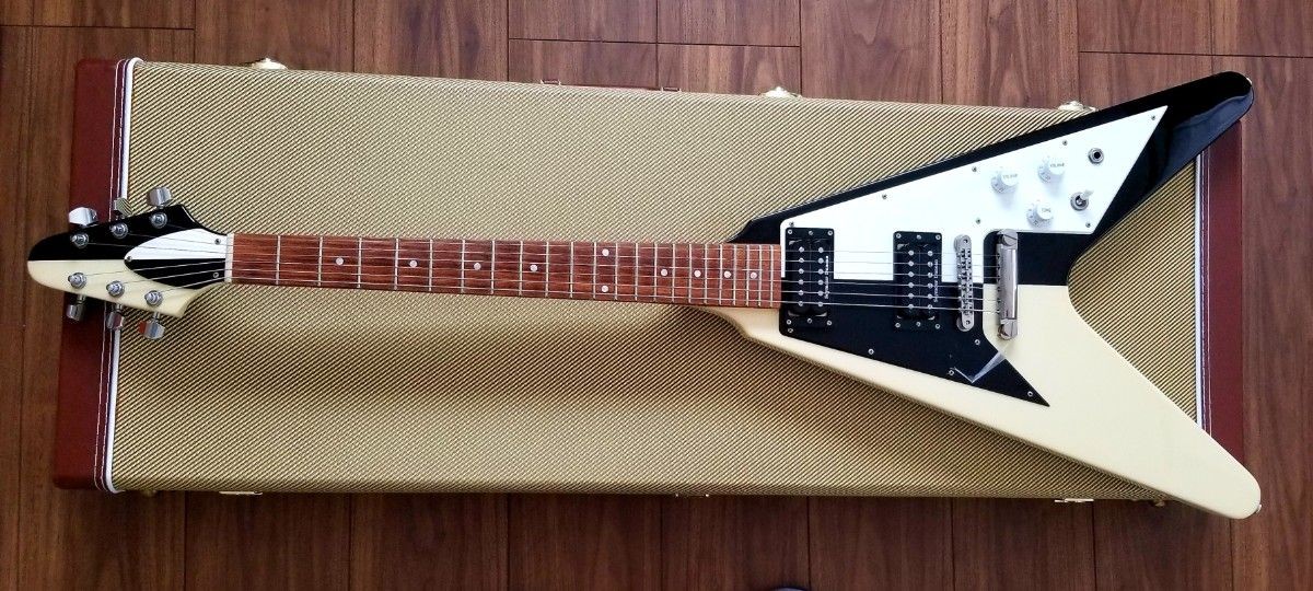 Edwards Flying V E-FV-DOT Michael Mahogany Humbucker Guitar Good