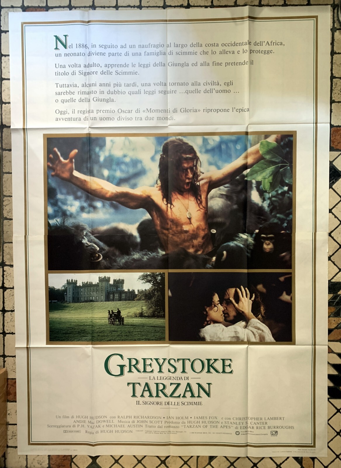 VINTAGE ORIGINAL ITALIAN MOVIE POSTER GREYSTOKE LEGEND OF TARZAN LAMBERT