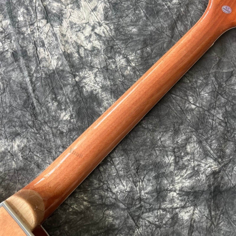 Solid Natural Electric Guitar Fretless and Inlayless Fretboard Gold Hardware