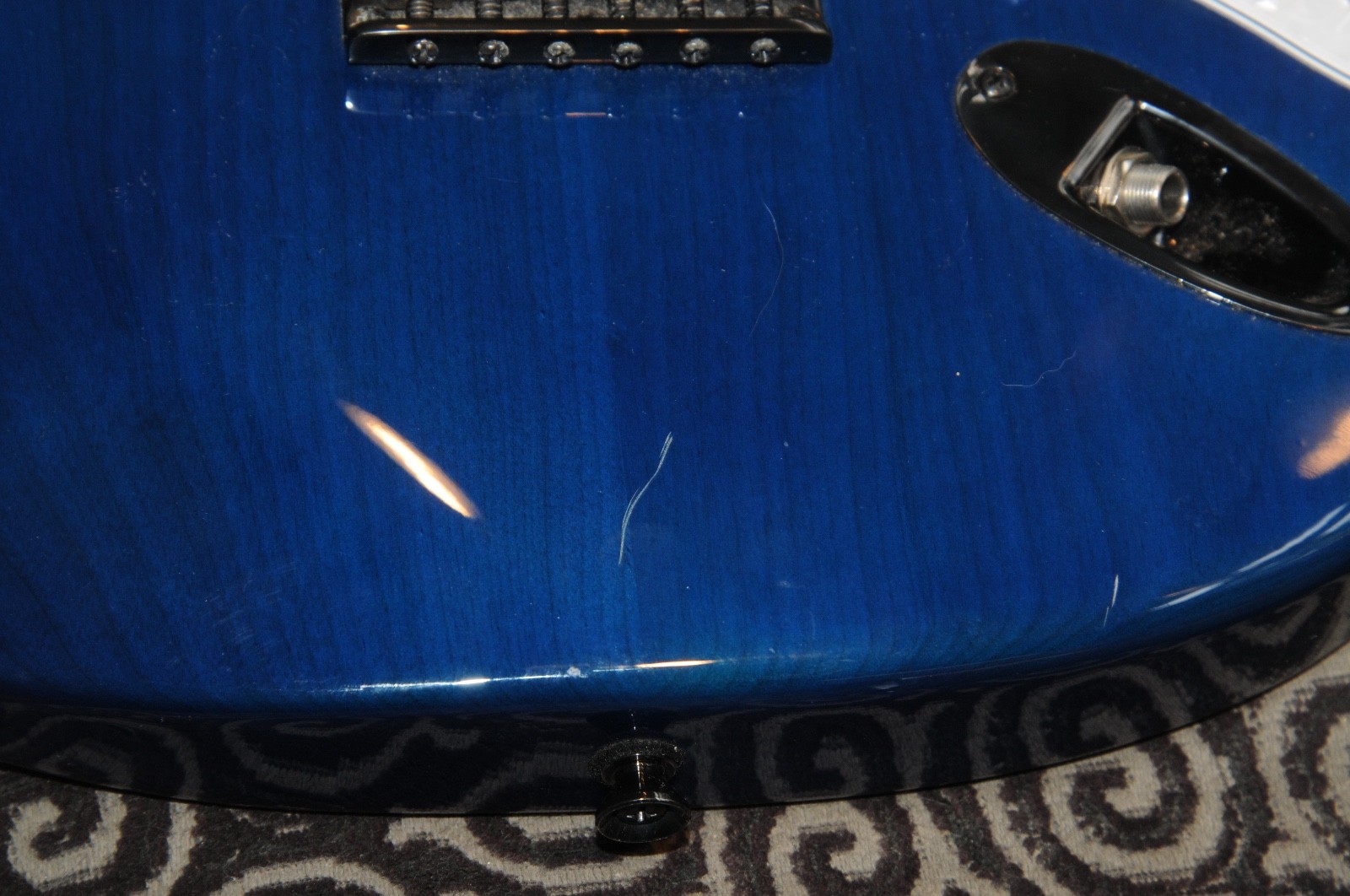 Carvin USA Bolt Strat Style Electric Guitar Translucent Blue Pearloid Pick Guard