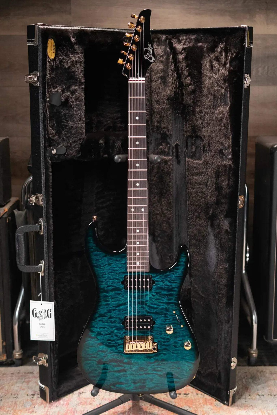 Suhr Standard Thin Burst Limited Edition Electric Guitar – Trans Teal with Gig B