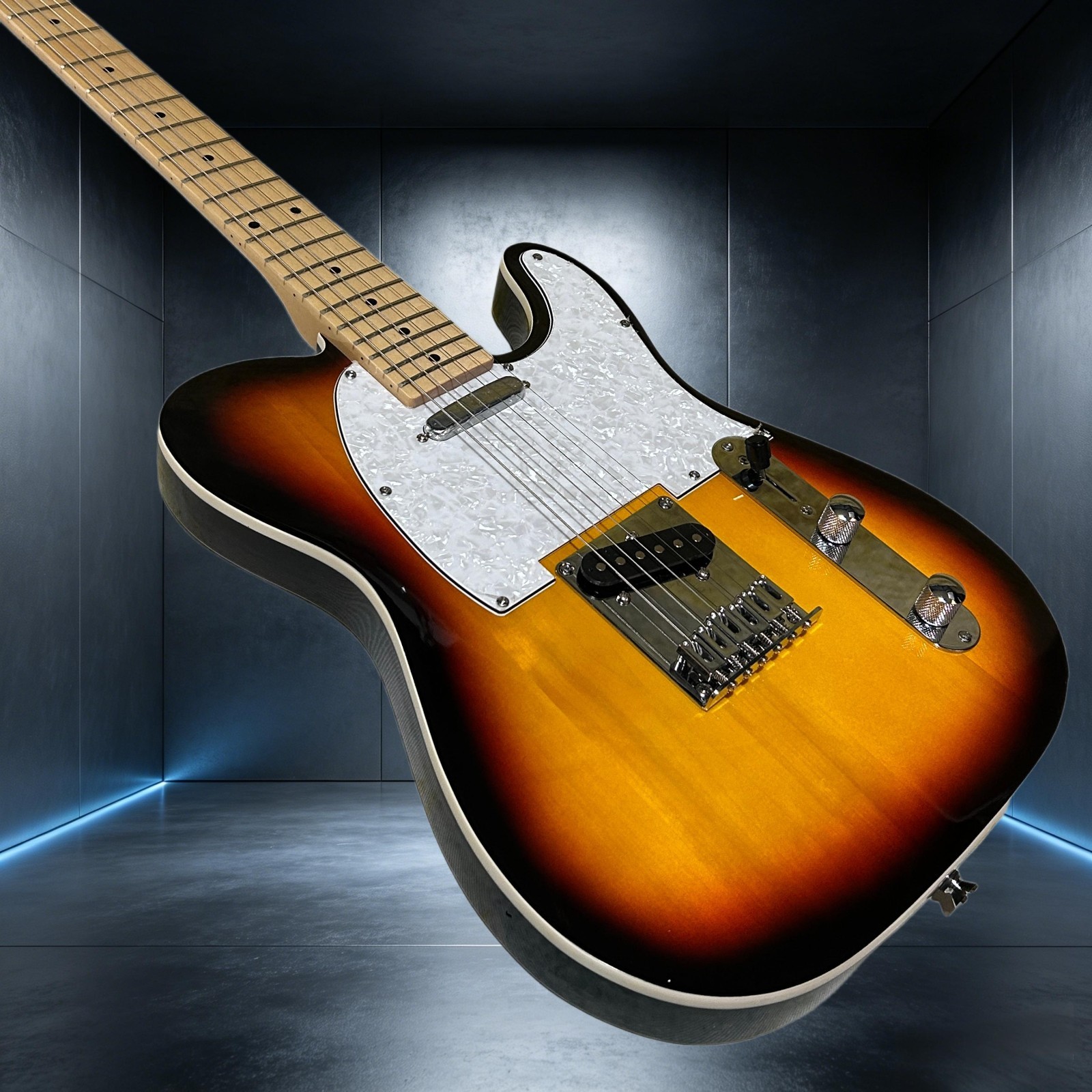 Tele Electric Guitar White Pearl Pickguard Single Binding 21 Frets