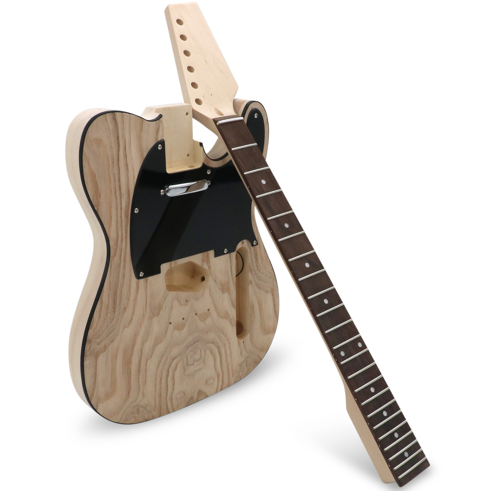 DIY Electric Guitar Kit Beginner Kit TL Style Basswood Body with Ash Burl Top CR