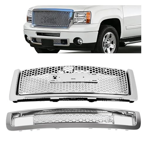 Front Grill Compatible with 2007-2013 GMC Sierra 1500 New Body Style Models