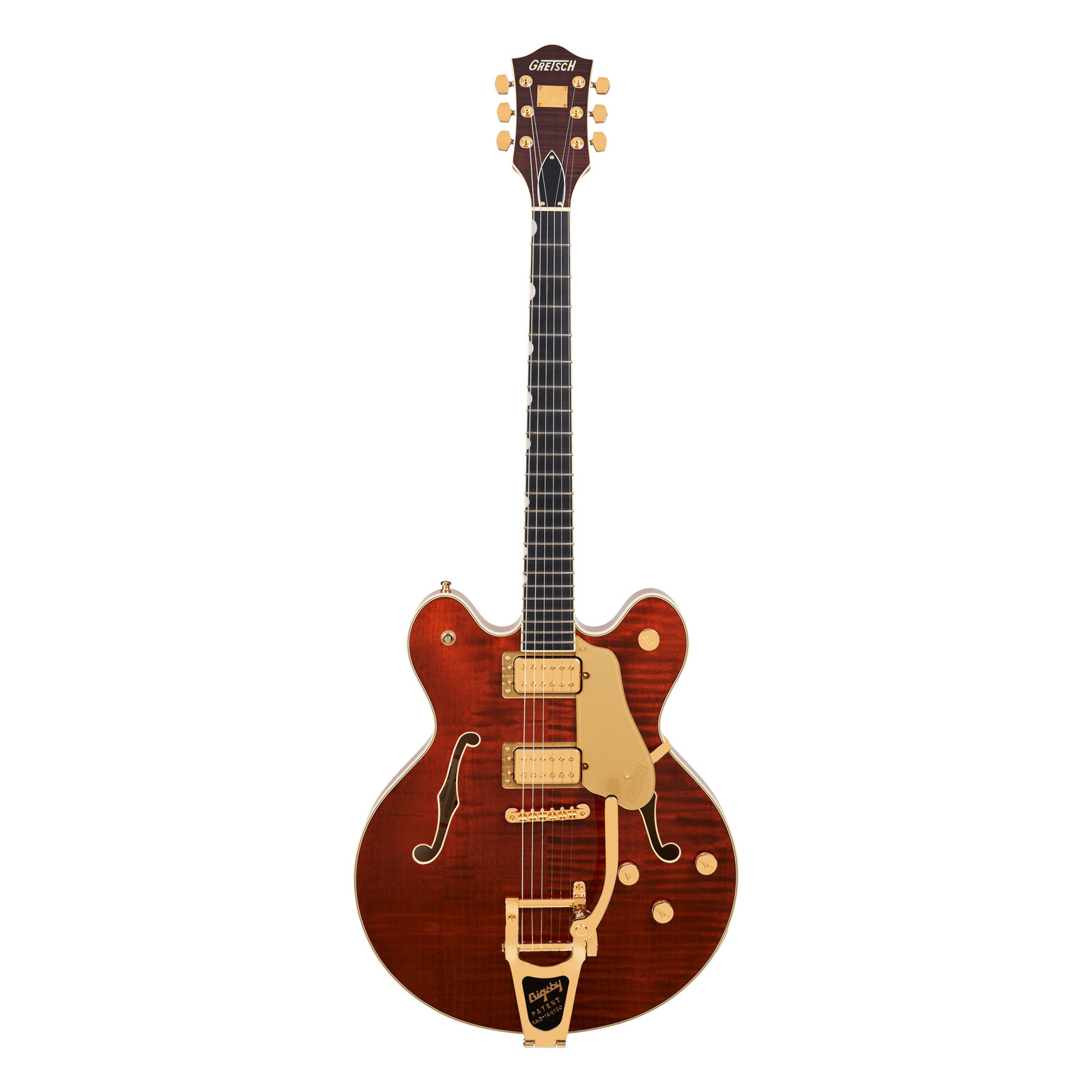 Used Gretsch Broadkaster LX Figured CB w/ String-Thru Bigsby – Bourbon Stain