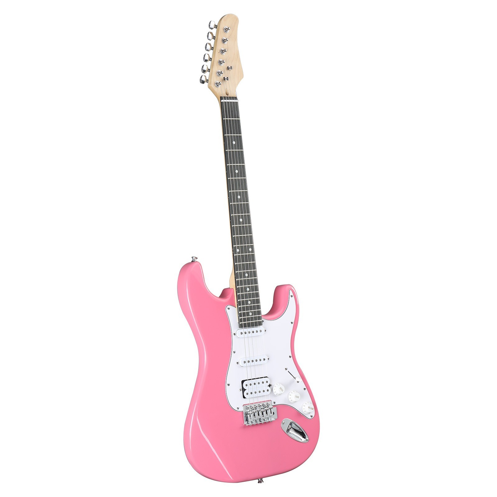Full-Size Pink Electric Guitar Starter Package with Portable Amp and Accessories