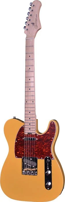 Solid body T style guitar Crema series, with bag, Butterscotch finish