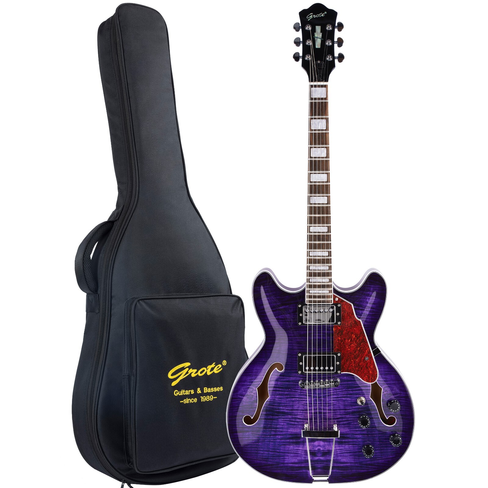 New Electric Guitar Semi-Hollow Body 335-YS-HW Style with GigBag