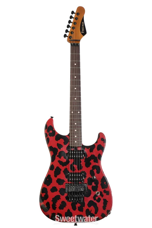 Friedman Cali Electric Guitar – Red/Black Leopard, Medium Aged
