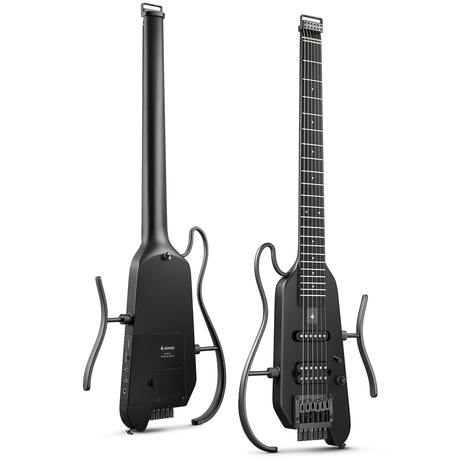 Donner HUSH-X Electric Guitar With Gig Bag Headphones & Accessories | Black