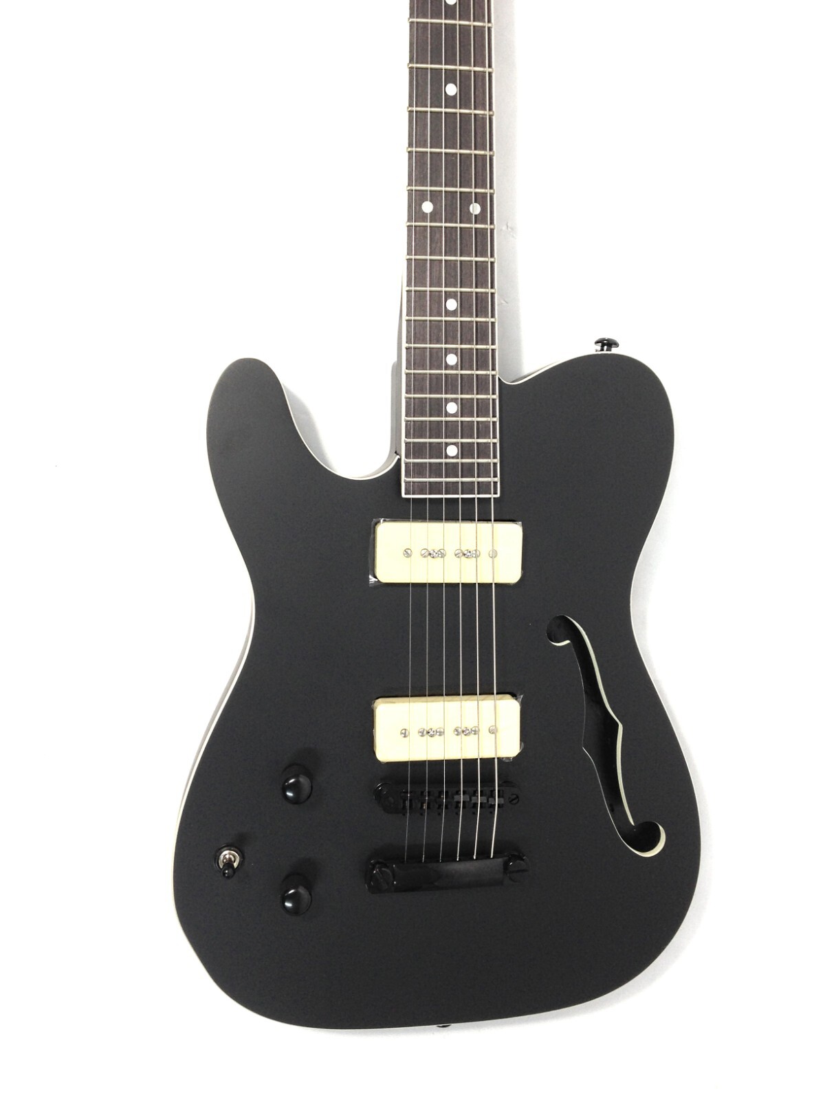 Haze Left-Handed Semi-Hollow Body Electric Guitar,All-Matt-Black+Gig Bag.501LHBK
