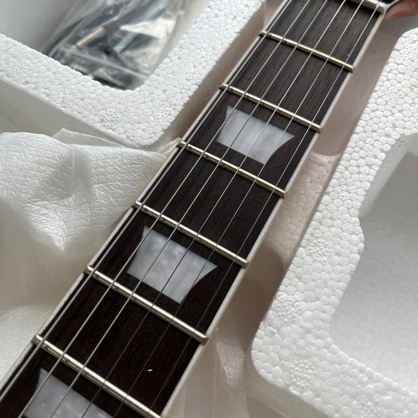 Natural SG Style Electric Guitar Rosewood Fingerboard Chrome Part