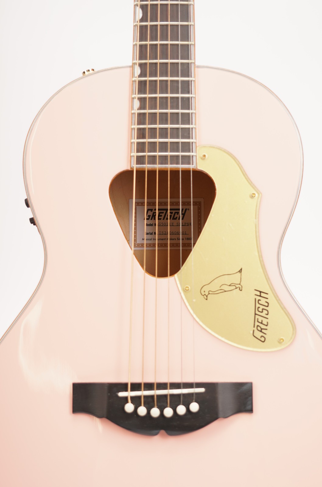 Gretsch G5021E Rancher Penguin Parlor Acoustic-Electric Guitar, Shell Pink