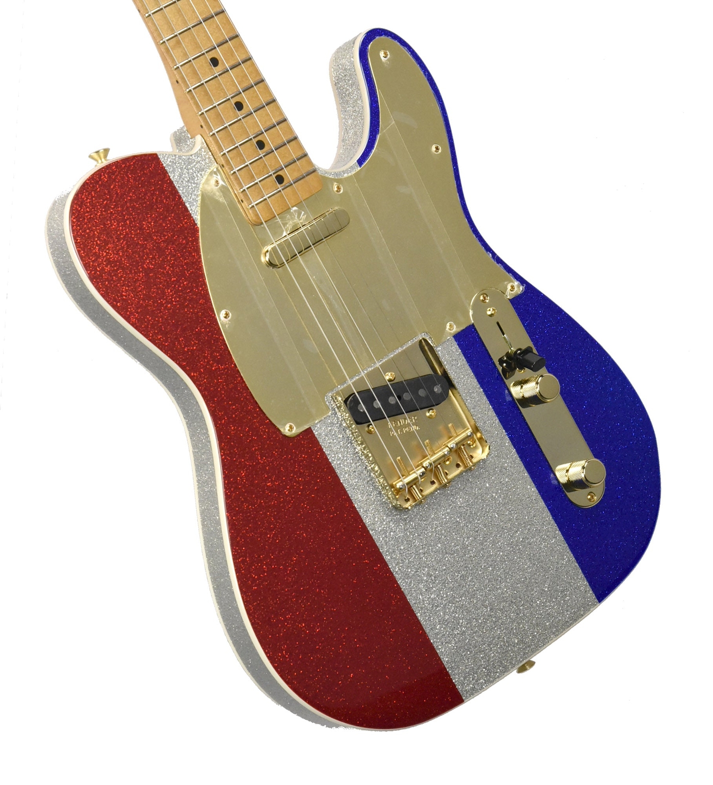 Fender Buck Owens Telecaster in Red, Silver and Blue Sparkle