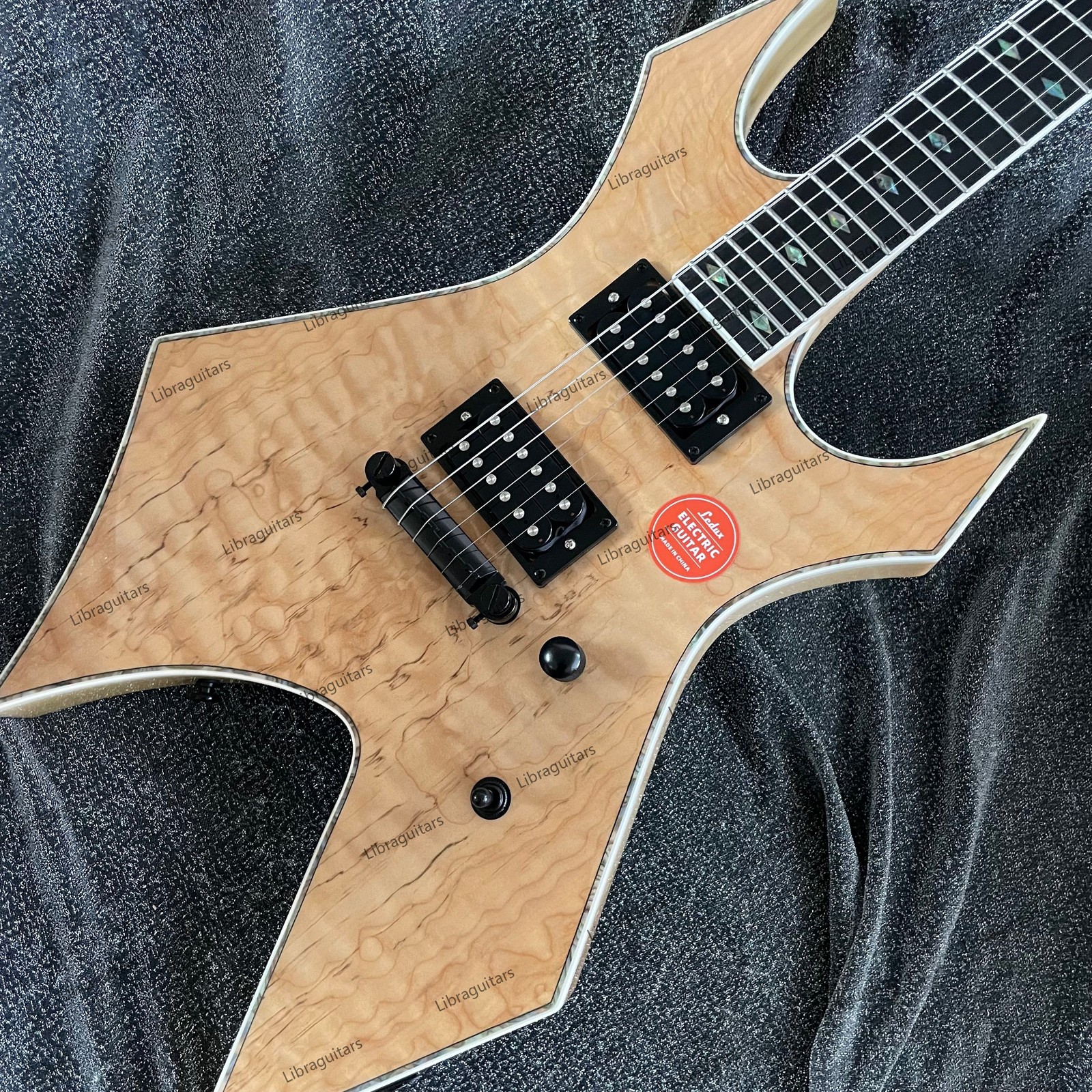 Electric Guitar Bone Nut Stainless Rounded Fret Edge Spalted Maple Top Veneer