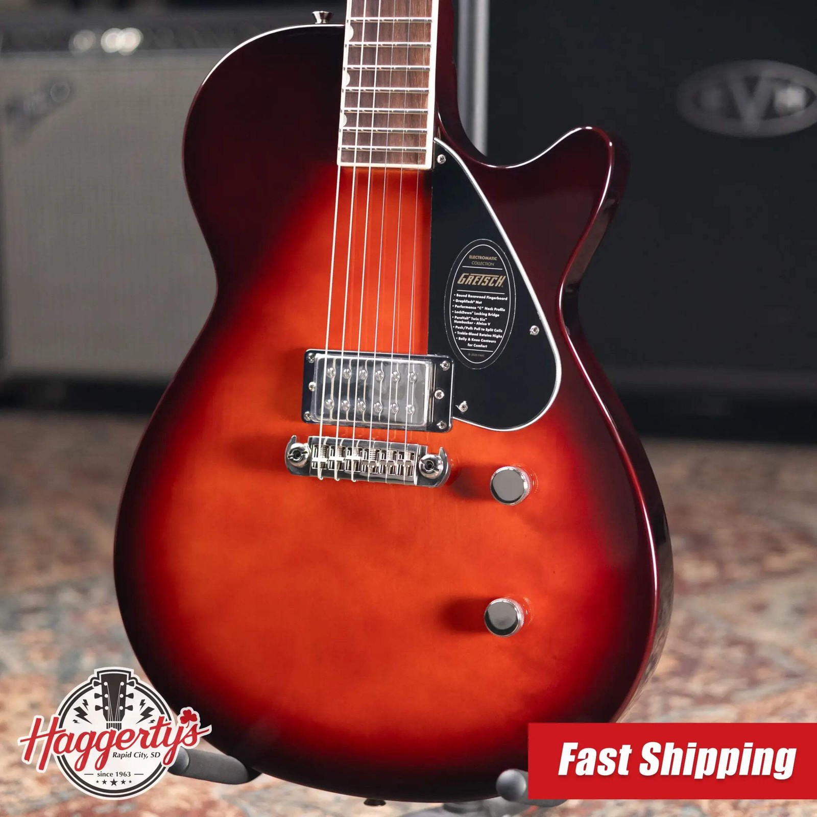 Gretsch Electromatic Jet Club 1 Pickup Electric Guitar – Claret Burst