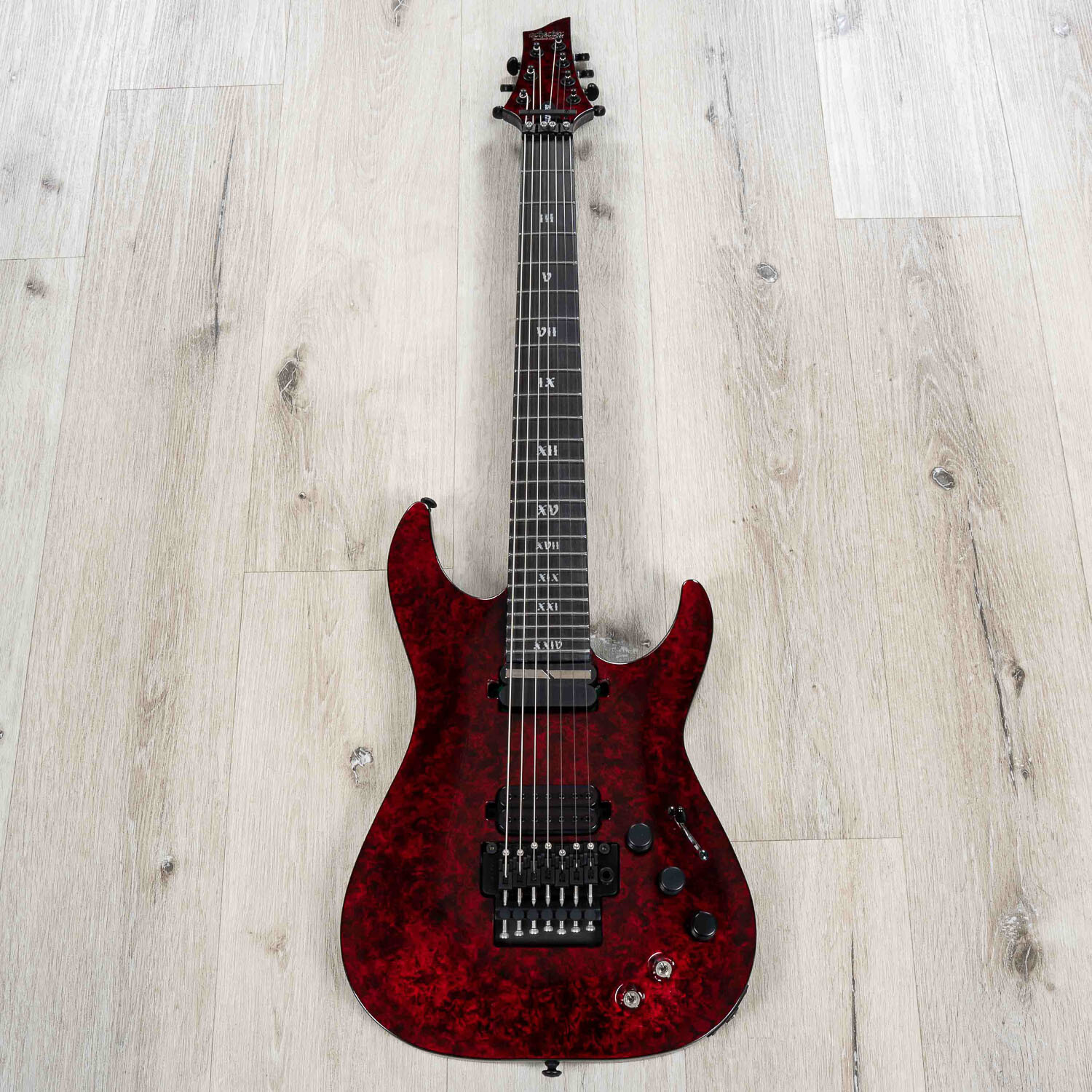 Schecter C-7 FR S Apocalypse 7-String Guitar, Ebony Fretboard, Red Reign