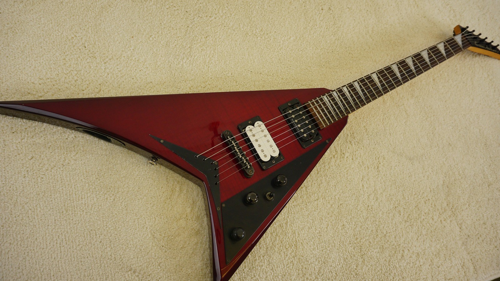 1998 Grover Jackson RR-CU50Q Rhoads Transparent Red Quilt MIJ w/ Jackson Case