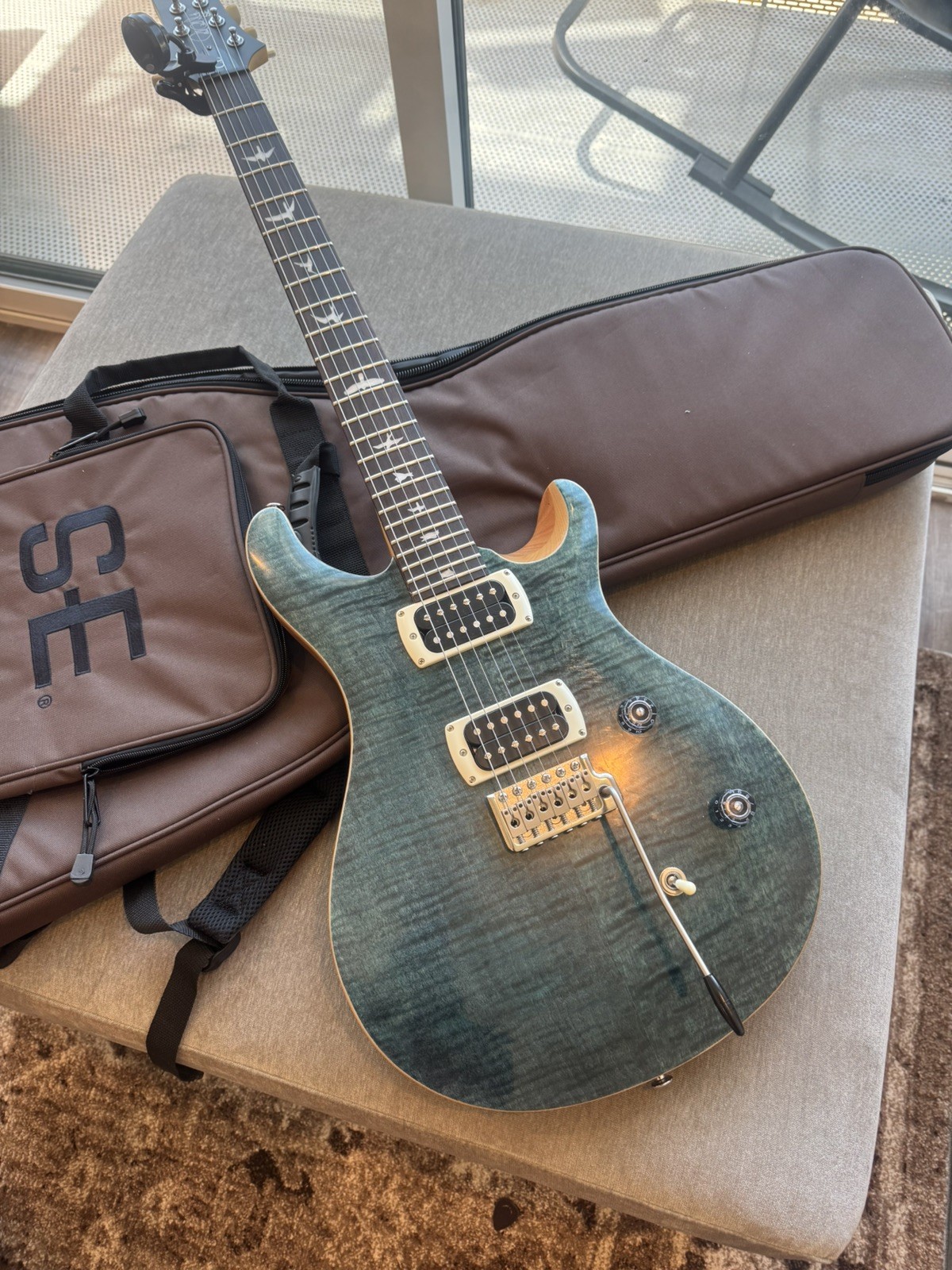 PRS SE CE 24 Maple Top Electric Guitar Slate Blue Finish w/ Gig Bag