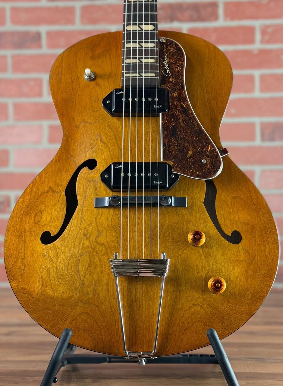 Godin 5th Avenue Jumbo P90 Hollow-Body Electric Guitar – Harvest Gold