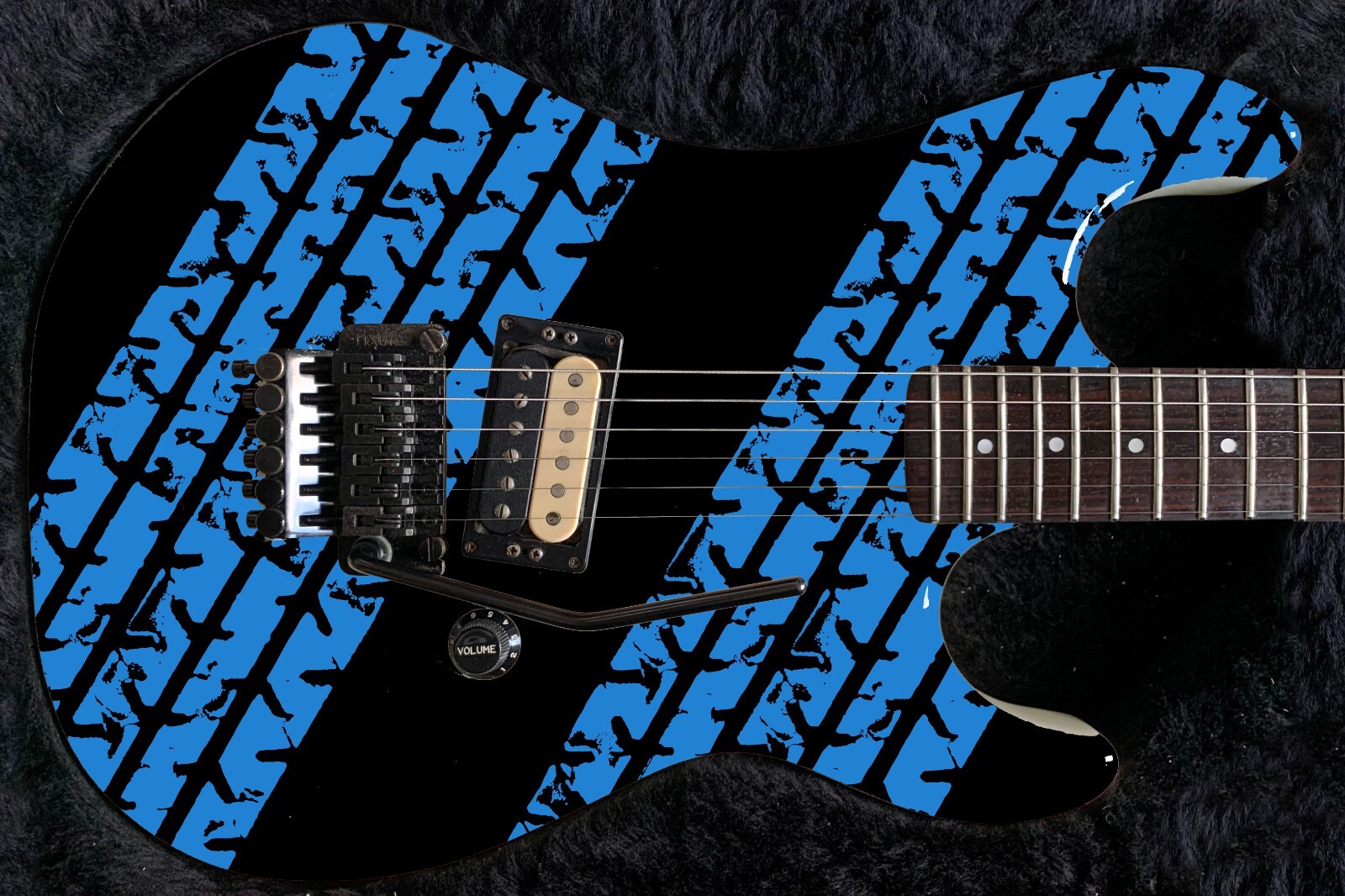 Guitar Skin Wrap Axe Re-Skin 80’s Metal Rock Honeymoon Suite Tire Treads – 1220