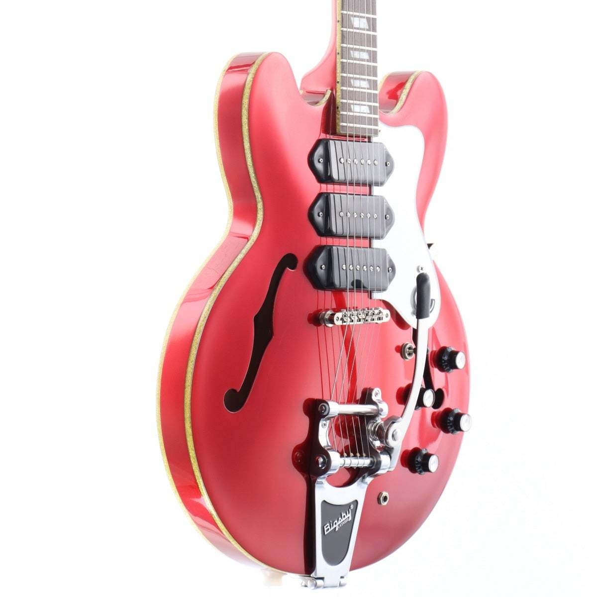 Epiphone Riviera P93 Red Pearl Hollow Body Guitar P-90s Used
