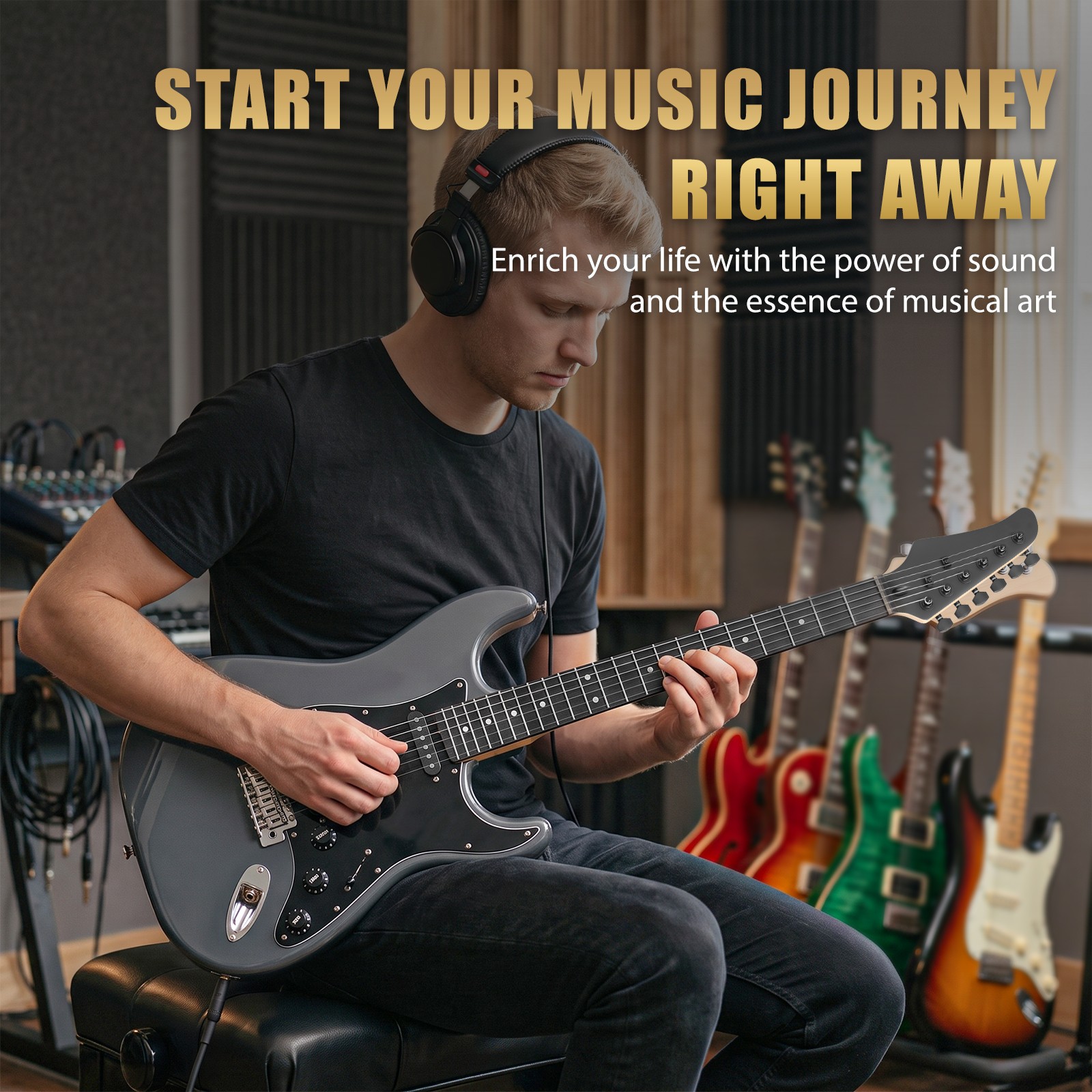 Electric Guitar 39” Beginner Electric Guitar Kit /w Amp for Student with Gig Bag