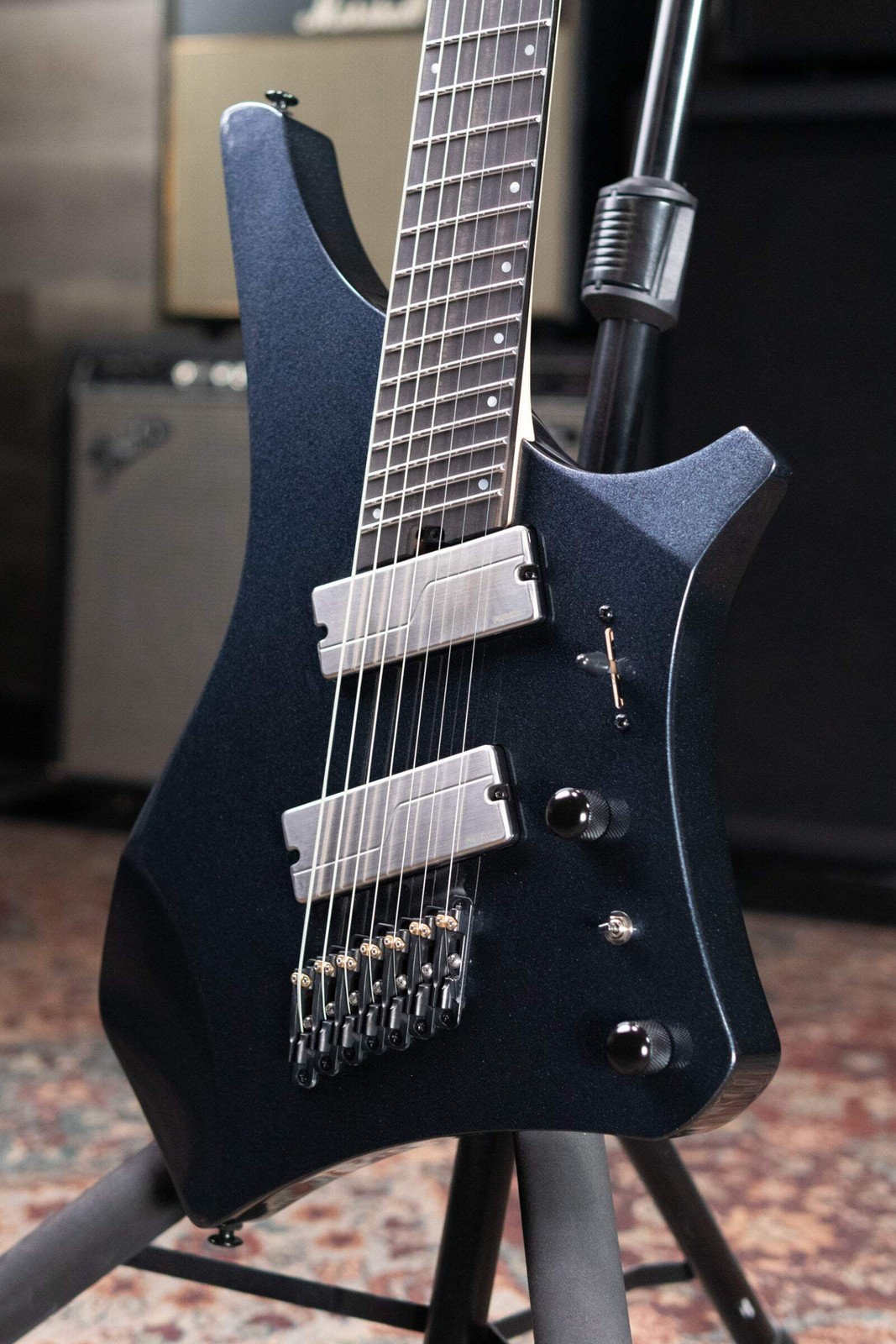 Ibanez Alpha A527 Multi-scale 7-string Electric Guitar – Iron Pewter with Gig Ba